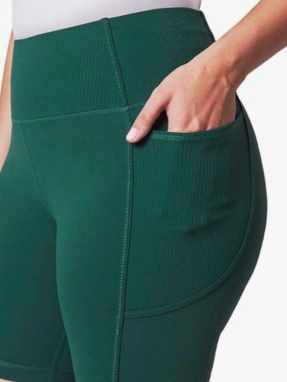 mondetta • high-rise side pockets bike short • deep teal green • m